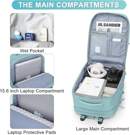 coofay Expandable Backpack For Traveling On Airplane Travel Backpack For Women - Image 4