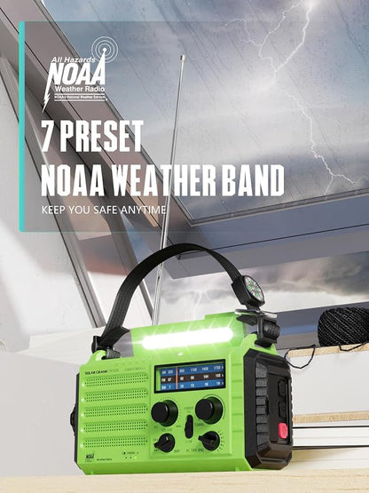 Emergency Radio with NOAA Weather Alert – Solar Hand Crank Portable AM/FM - Image 3