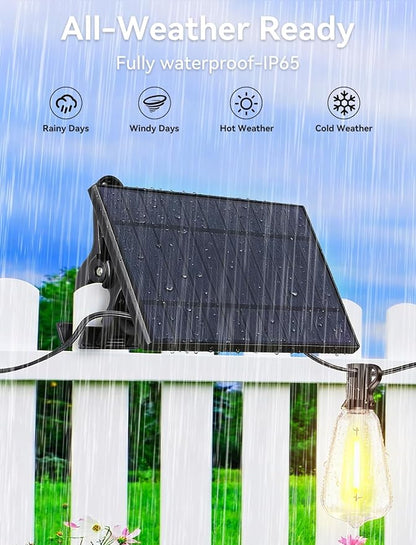 Brightever 60FT Solar String Lights Outdoor Waterproof, Patio Lights Solar - Image 5
