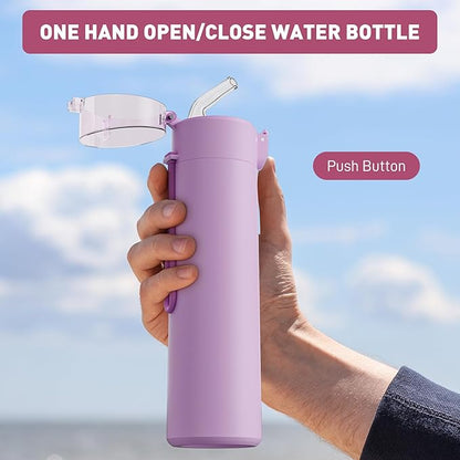 9oz Small Water Bottles with Straw, Mini Water Bottle with One-Hand Open Design - Image 5