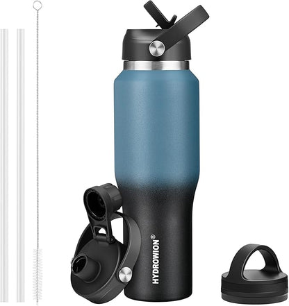 HYDROWION 32oz Water Bottle, Double Wall Vacuum Stainless Steel Insulated Water by HYDROWION