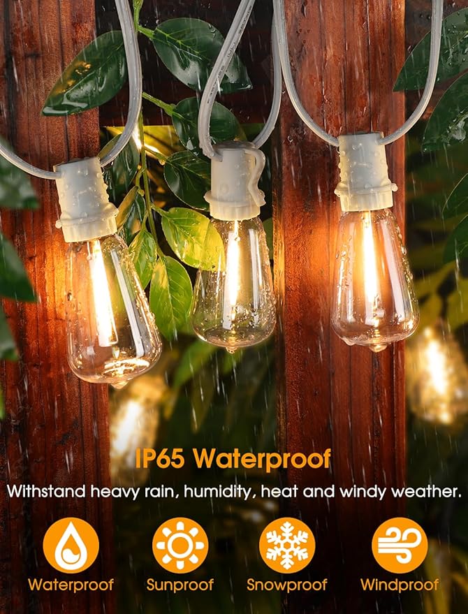 Larkvue 50FT Outdoor String Lights, Patio Lights - Image 3