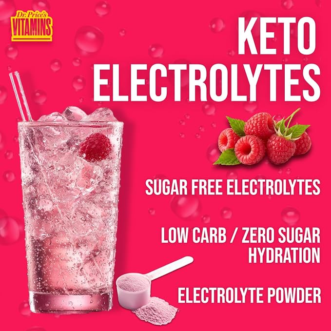 Dr. Price’s Electrolytes Powder Bulk – Raspberry, 90 Servings | Sugar Free - Image 7