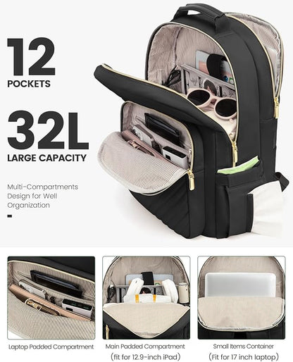 LOVEVOOK Laptop Backpack for Women, Travel Computer Work Bags - Image 2