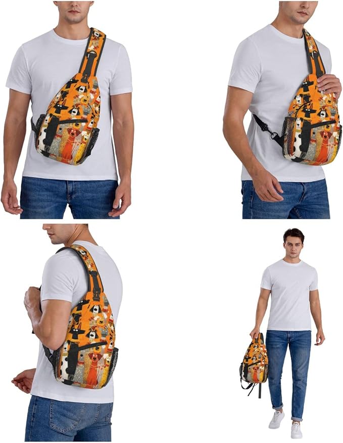 FyLybois Dog Sling Bag for Women Lightweight Crossbody Backpack Casual Daypack - Image 7