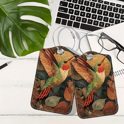 2Pcs Vintage Hummingbird Luggage Tags - Image 5