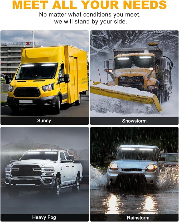 HLauto 6Z4J Emergency Dash Strobe Lights: 2x16.8 inch White Safety Lights - Image 6