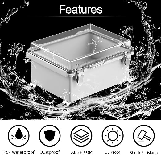 LeMotech Electrical Box, IP67 Waterproof Hinged Clear Cover Stainless Steel - Image 3