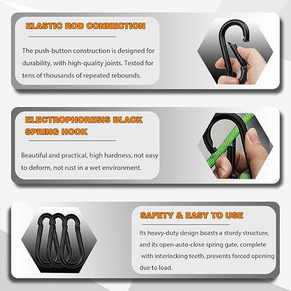 60PCS M8 Heavy Duty Carabiner Clip, 3Inch Snap Hook Quick Link Small Carabiner - Image 4