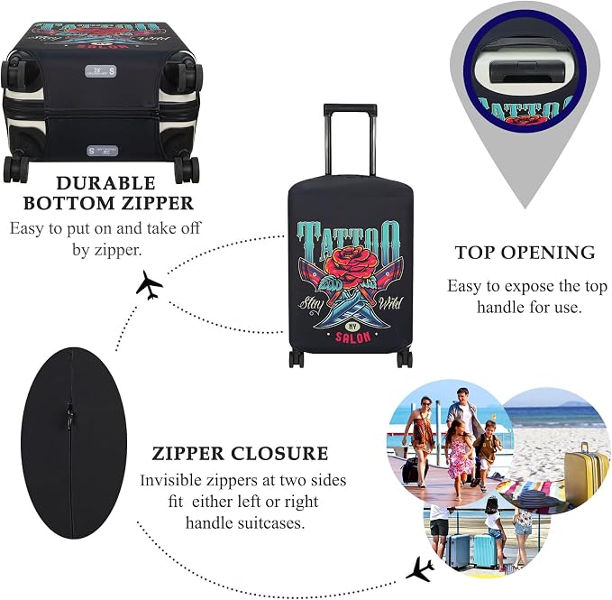 Explore Land Travel Luggage Cover Suitcase Protector Fits 23-26 Inch Case - Image 3