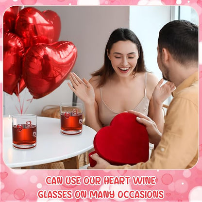 Skylety 2 Pcs Heart Icons Juice Glasses Love Drinking Cups 13.5 oz Old - Image 4