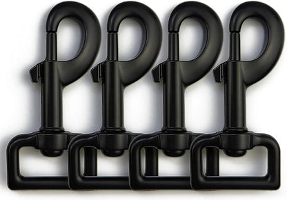 Garwor 4 Pcs 1 Inch Heavy Duty Black Electrophoresis Coating Swivel Snap Hooks by Garwor