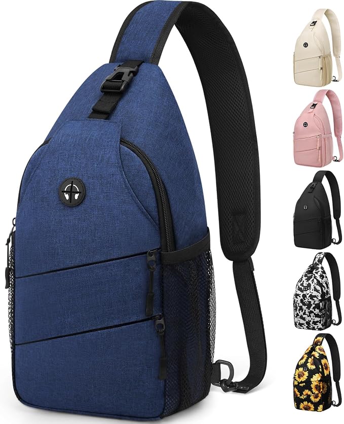 Pritent Crossbody Bags for Women Men Trendy Sling Bag Backpack Casual Chest Bag by Pritent