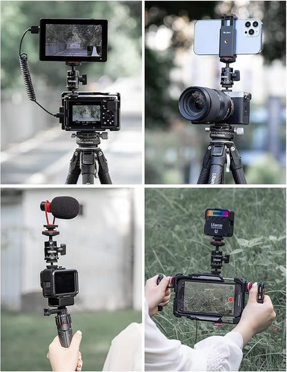 Mini Ball Head, ULANZI H28 Panoramic Tripod Head + Dual Hot Shoe Mount DSLR - Image 7