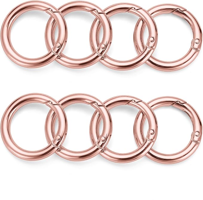 Gkeygo Key Ring Clip, 1 Inch Keychain Rings, 8 Pack Round Carabiner Clip - Image 7