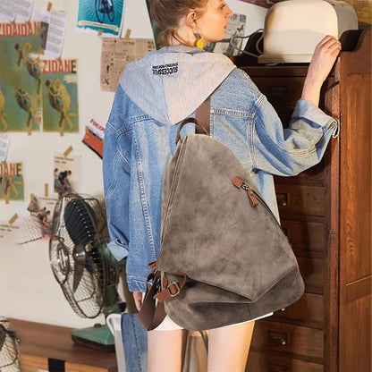 KL928 PU Leather Vintage Backpack – Large Casual Daypack Outdoor Travel - Image 7