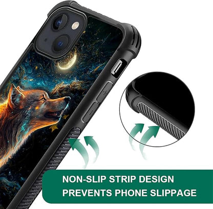 for iPhone 15 Case, Star Cave Hungry Wolf Pattern Graphic Design Girl Boy Soft - Image 6