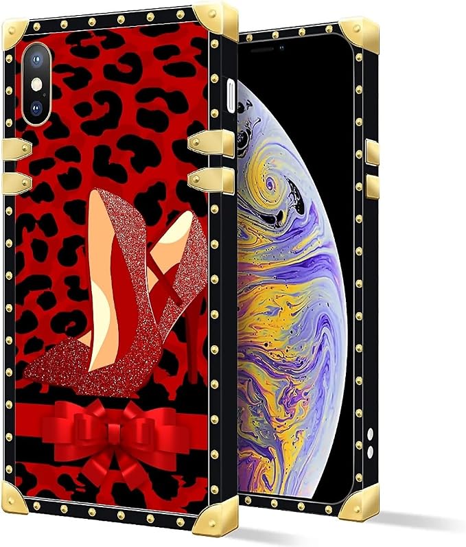 Compatible with iPhone XR Case, Elegant High Heels Luxury Golden Decoration - Image 2