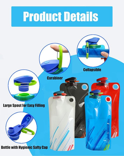 4 Pack Collapsible Water Bottle - Image 2