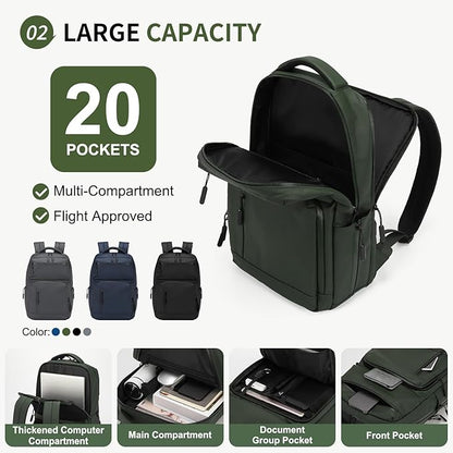 Waterproof Laptop Backpack for Men & Women, Flight Approved Anti-Theft Daypack - Image 4