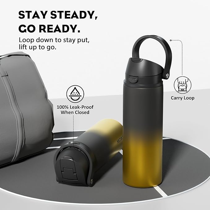 POWCAN 24 oz Insulated Water Bottle: 2-in-1 Lid - Image 4