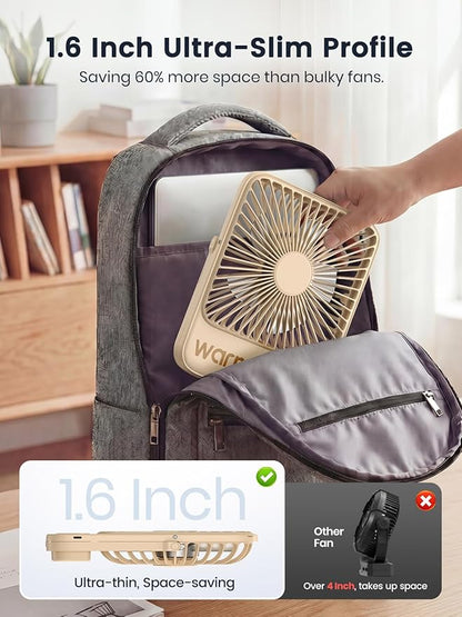 Warmco 10000mAh Portable Travel Fan 7-inch, Max 24H Runtime, Ultra-thin Quiet - Image 3
