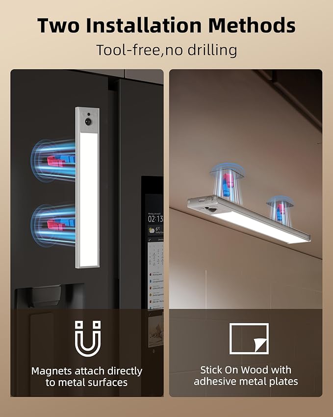 EZVALO 5-Pack Under Cabinet Lighting, 3300mAh Rechargeable Motion Sensor Light - Image 6