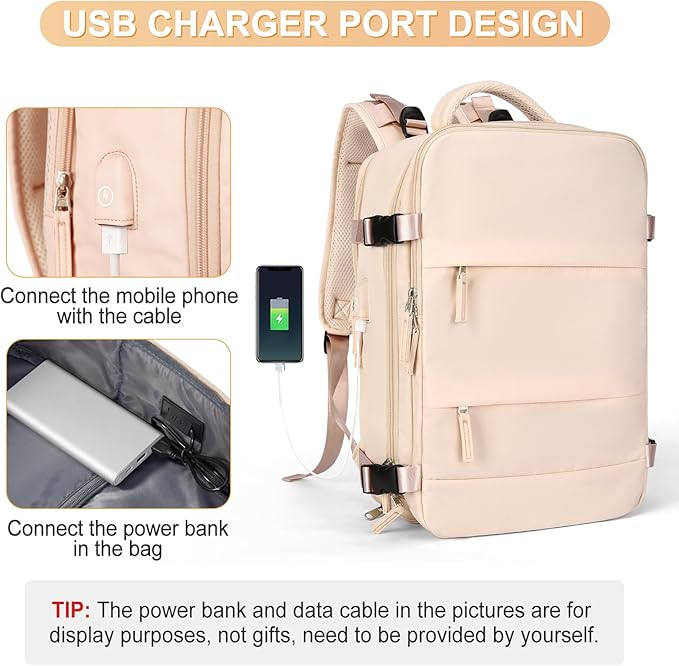coofay Carry On Backpack Flight Approved Personal Item Travel Backpack - Image 7