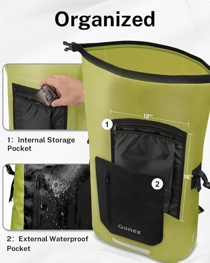 Gonex Ultralight Waterproof TPU Backpack, 35L Roll Top Dry Bag - Image 5