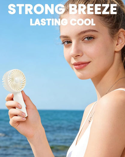 6 Pcs Mini Handheld Fan Bulk, 3 Speed Portable Personal USB Rechargeable Fan - Image 4