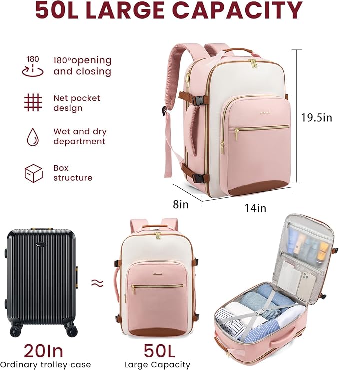 LOVEVOOK 50L Large Travel Backpack - Image 2