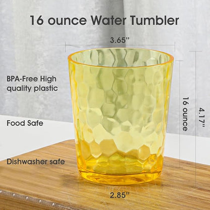 BPA-Free Plastic Tumblers 8 Pack | Reusable Dishwasher Safe | Stackable - Image 2
