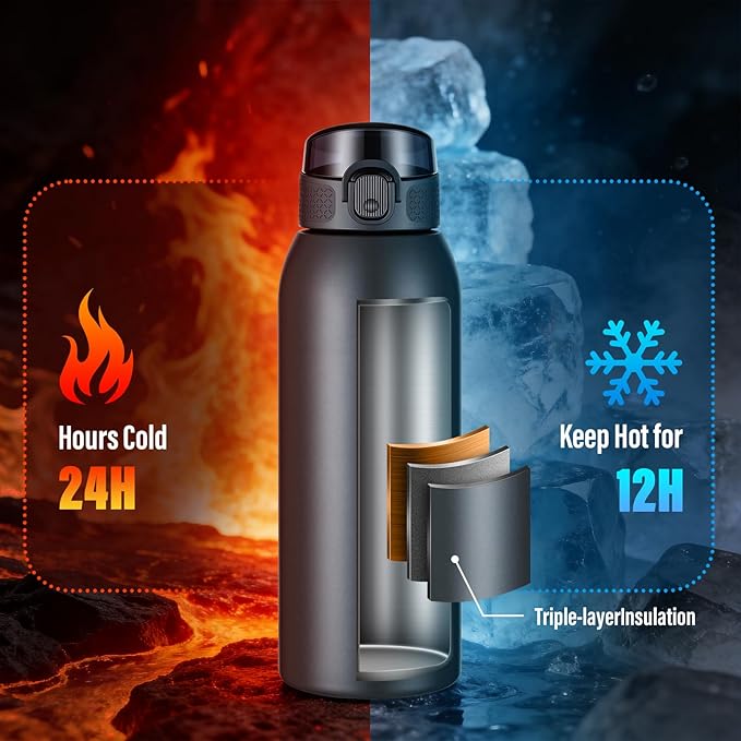 Insulated Water Bottle 24 oz - Image 3