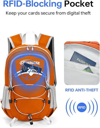 CROSSGEAR Packable Hiking Backpack, 24L Lightweight Foldable Daypack, RFID - Image 5