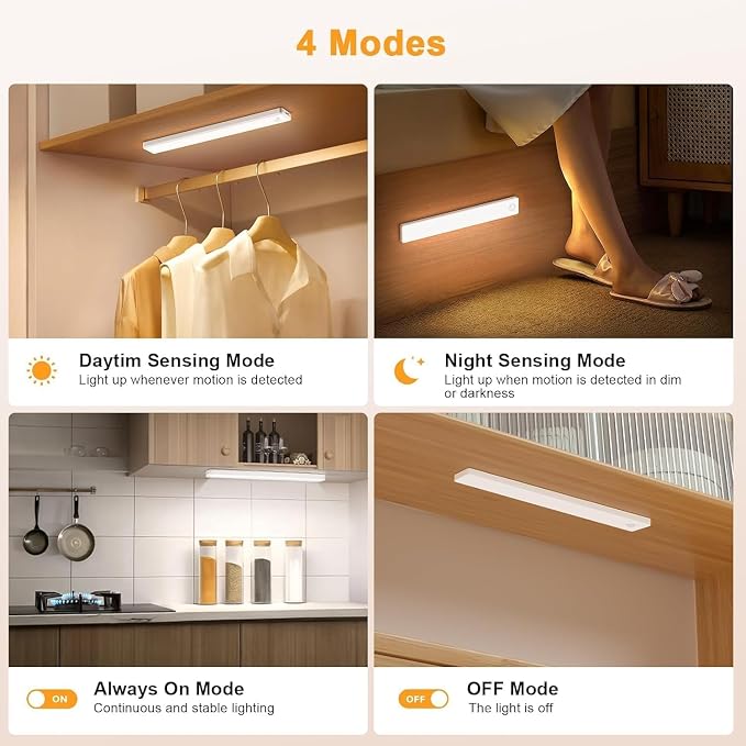 13inch Under Cabinet Lighting, 2500mAh Motion Sensor Light Indoor, USB - Image 6