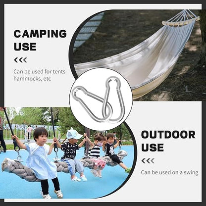 Carabiner, Heavy Duty Galvanized Steel Spring Snap Hook Carabiner Clips - Image 6