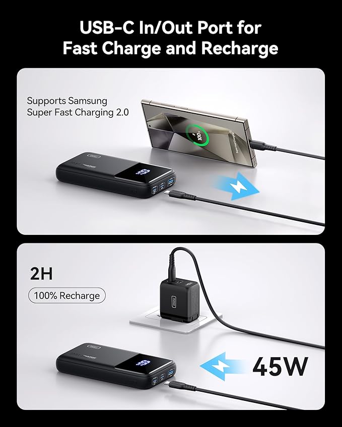 INIU 20000mAh Laptop Power Bank, Compact 65W PD Dual Fast Charging Portable - Image 5