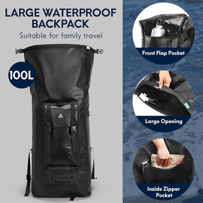 Haimont Large Waterproof Dry Backpack IPX7 Roll-top Dry Marine Dry Bag - Image 5