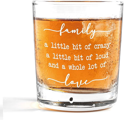 Nogrit Funny Family Quote Whiskey Glasses 10 oz, Best Housewarming Gifts 2025 by Nogrit