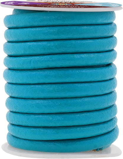 Mandala Crafts Round Genuine Teal Leather Cord - Image 2