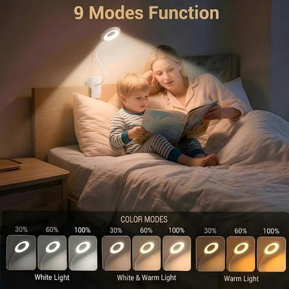 Reading Light, 28 LEDs Rechargeable Clip on Lamp, 3 Color x 3 Brightness Clip - Image 2