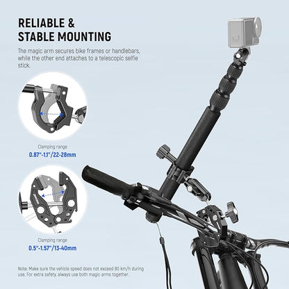 NEEWER Motorcycle Camera Mount Kit, Bicycle Handlebar Invisible Selfie Stick - Image 5