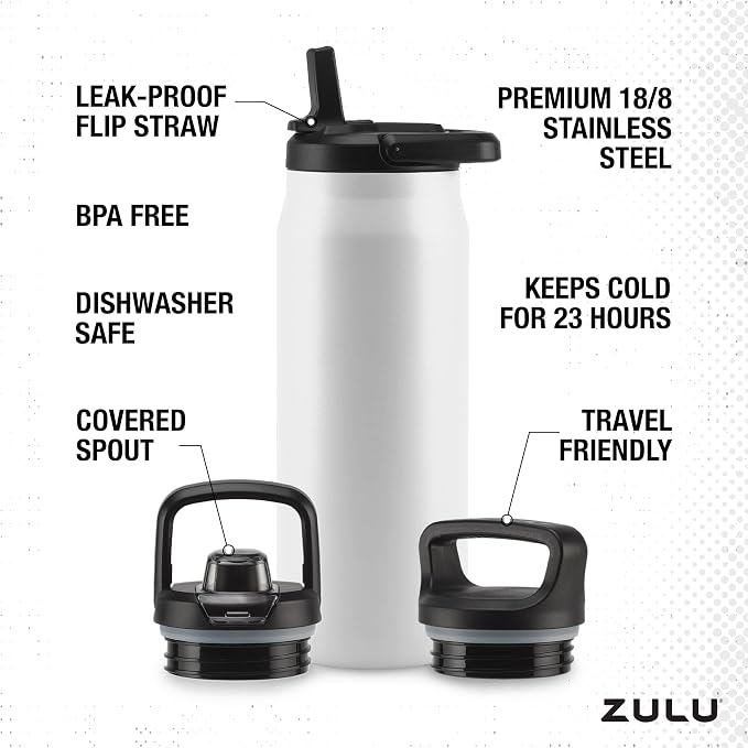 ZULU Base 32oz Stainless Steel Water Bottle - Image 4