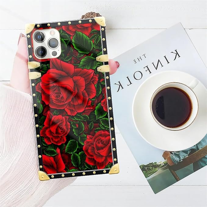 Compatible with iPhone 11 Pro Max Case, Vector Red Rose Green Leaf Luxury - Image 7