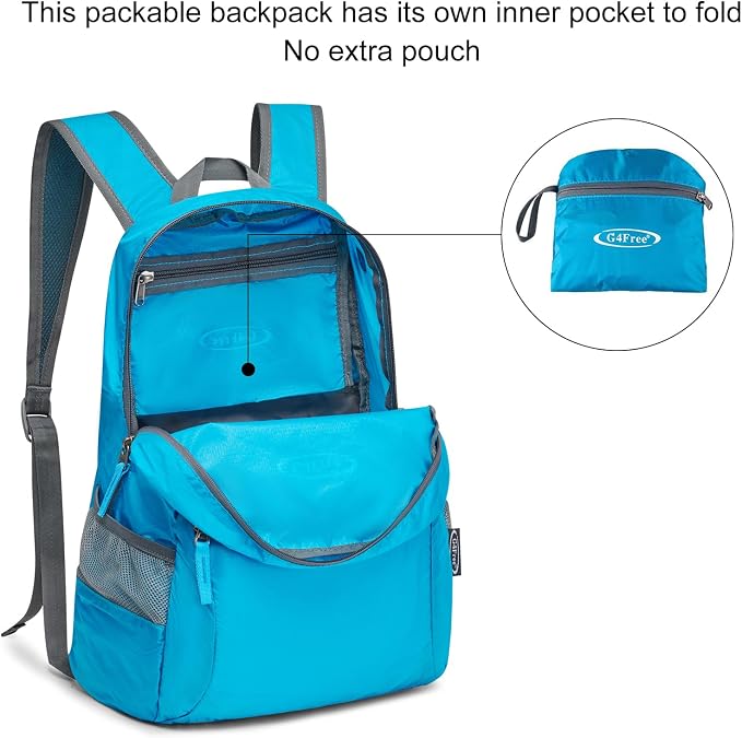 G4Free 20L Lightweight Packable Backpack Travel Hiking Daypack Foldable Backpack - Image 6
