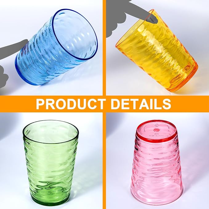 14-ounce Plastic Tumblers, Acrylic Drinking Glasses, Shatter-Proof, - Image 3