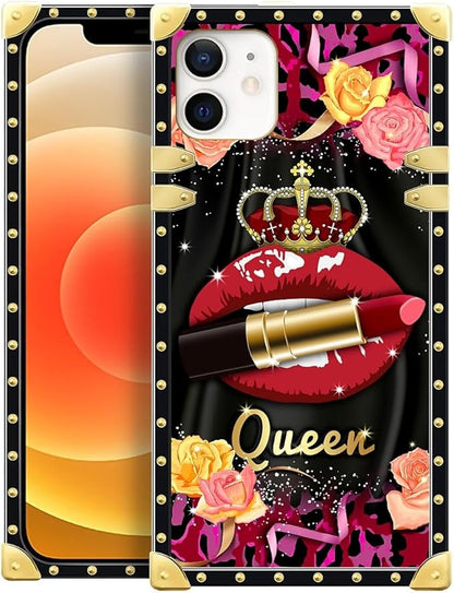 Compatible with iPhone 11 Case, Queen Lip Crown Leopard Print Luxury Golden by Unknown
