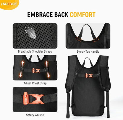 HALOVIE 15L Foldable Hiking Backpack Phone Pocket Lightweight Travel Daypack - Image 5