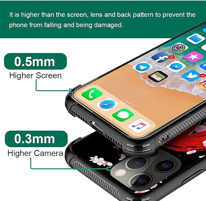 for iPhone 11 Pro Max Case, Sakura Japanese Samurai Pattern Graphic Design Girl - Image 5