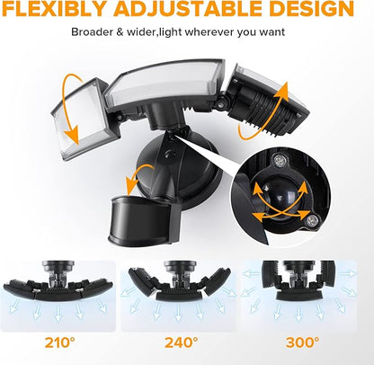 LUTEC 72W 7500LM LED Security Lights Motion Sensor Light Outdoor, 5000K Daylight - Image 7